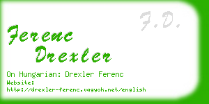 ferenc drexler business card